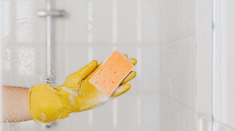 How to remove limescale from shower door