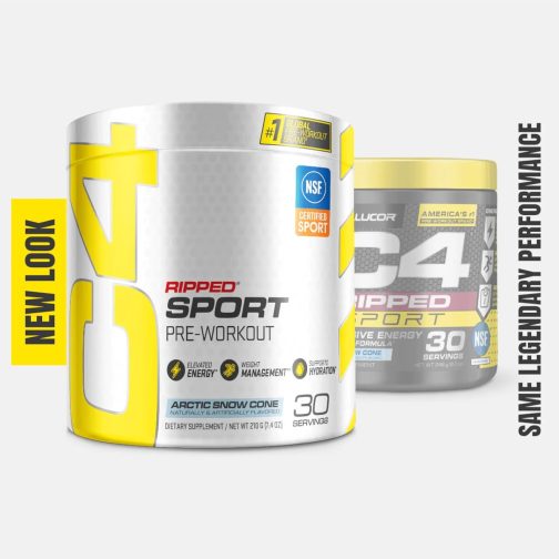 C4 Ripped Sport Pre Workout Powder Arctic Snow Cone - NSF - Image 9