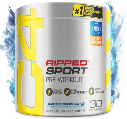 C4 Ripped Sport Pre Workout Powder Arctic Snow Cone - NSF - Image 2
