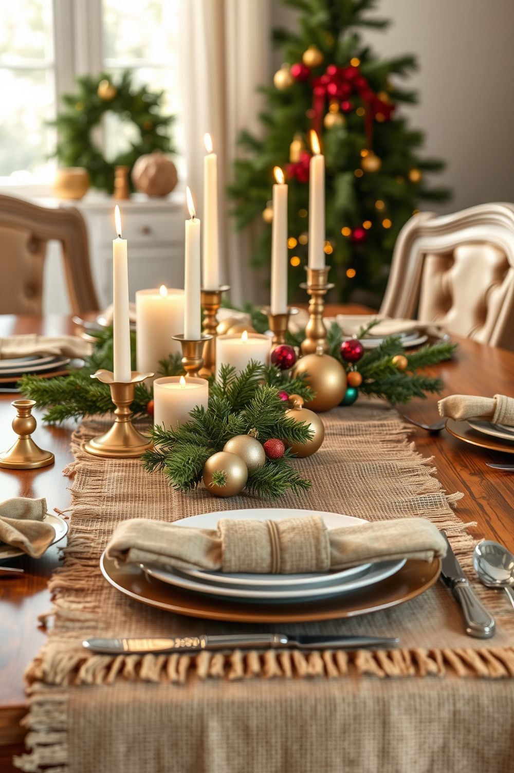 Burlap Table Runners and Centerpieces