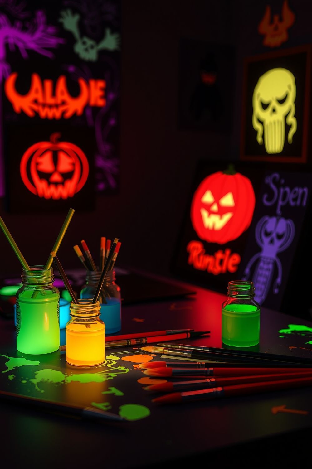 Creating Haunted Art with Fluorescent Paints