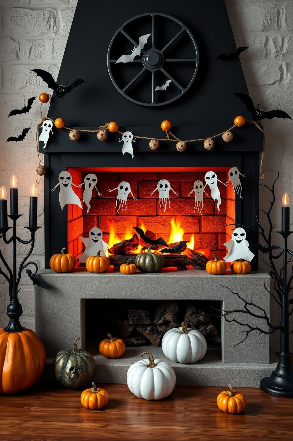 Creative Halloween Fireplace Craft Ideas