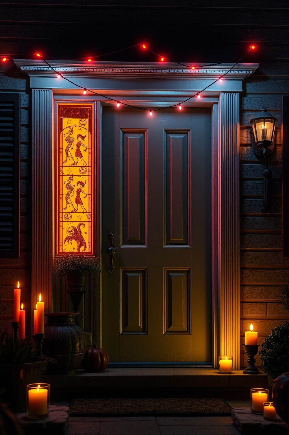 Creative Ways to Use Lights for an Evilly Bright Halloween Front Door