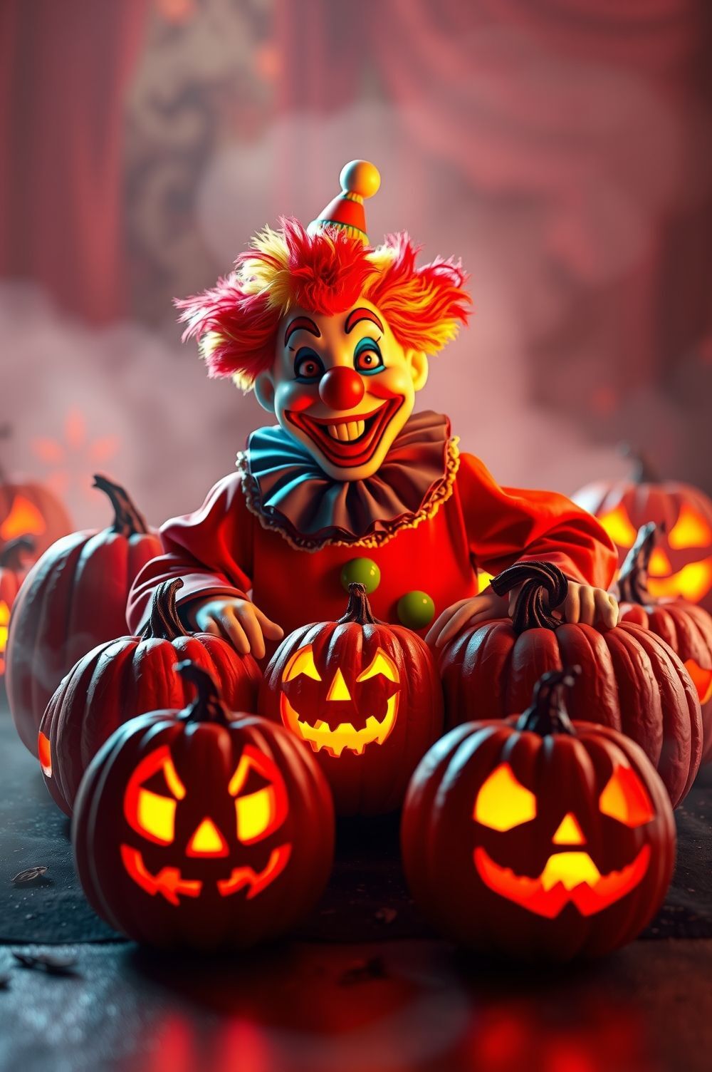 Designing a Fun and Frightful Clown Pumpkin Display