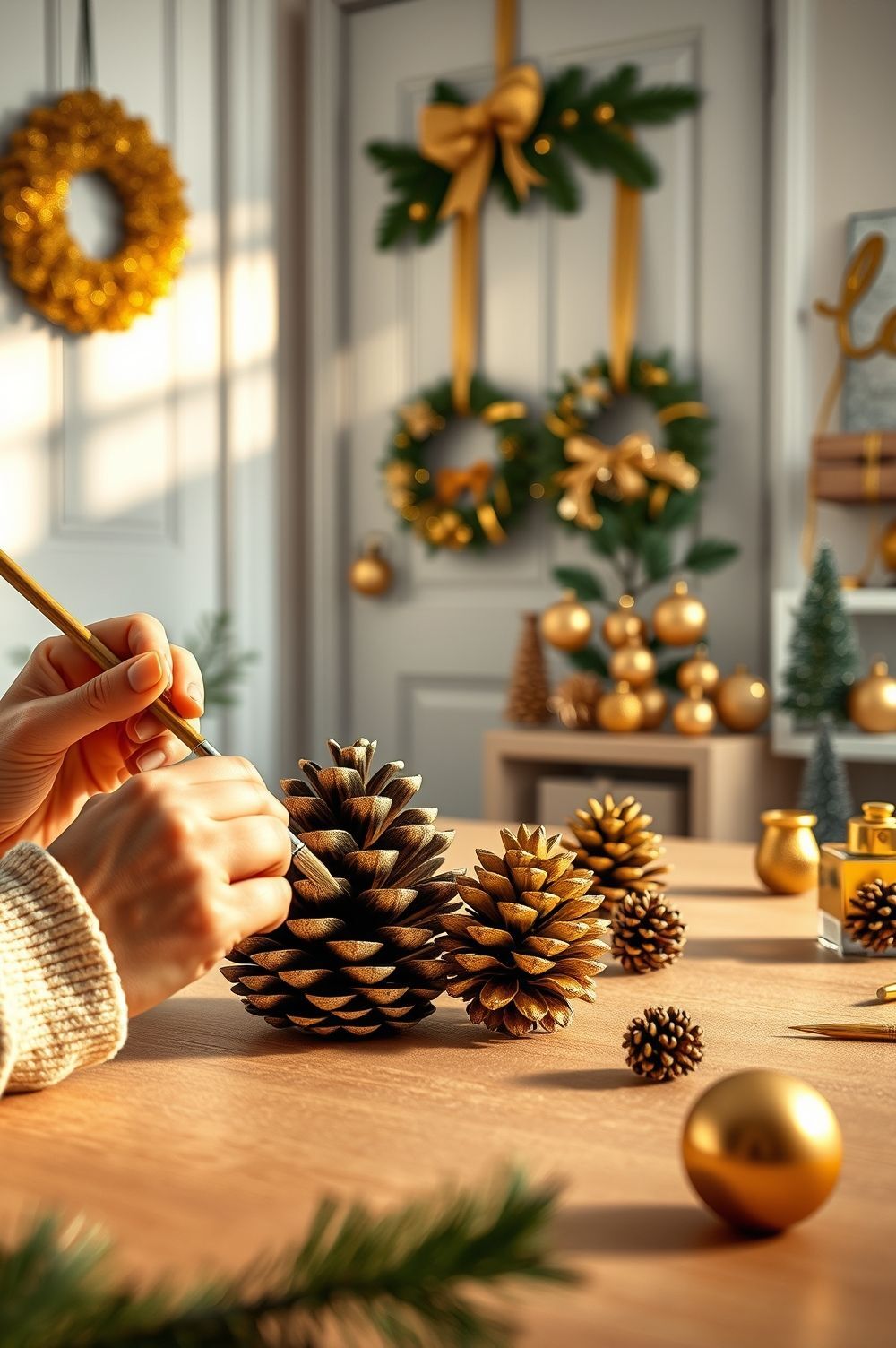 DIY Gold Christmas Decorations for a Personal Touch