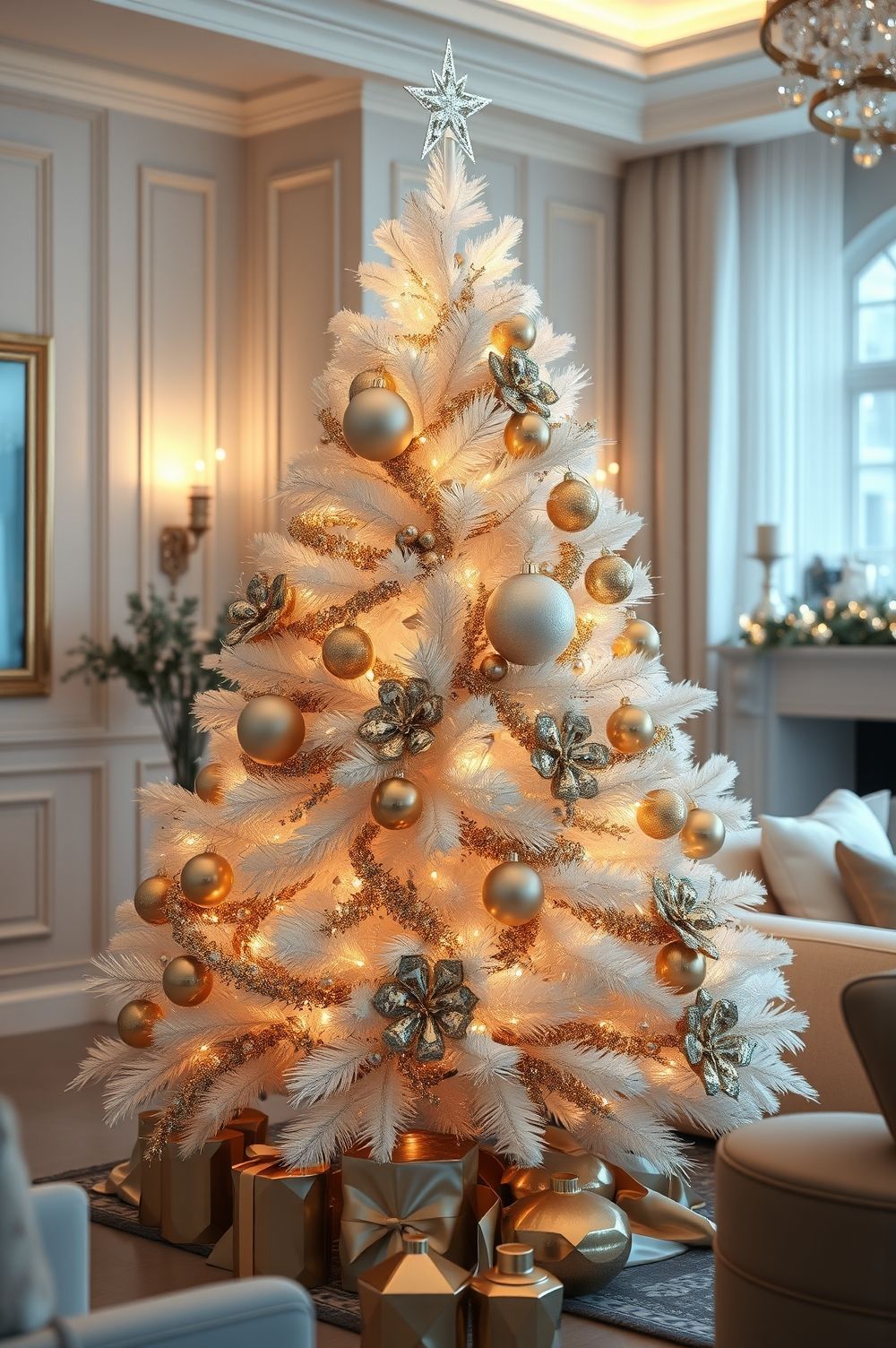 Festive Flares: Glamorous White Christmas Tree Decorating Ideas