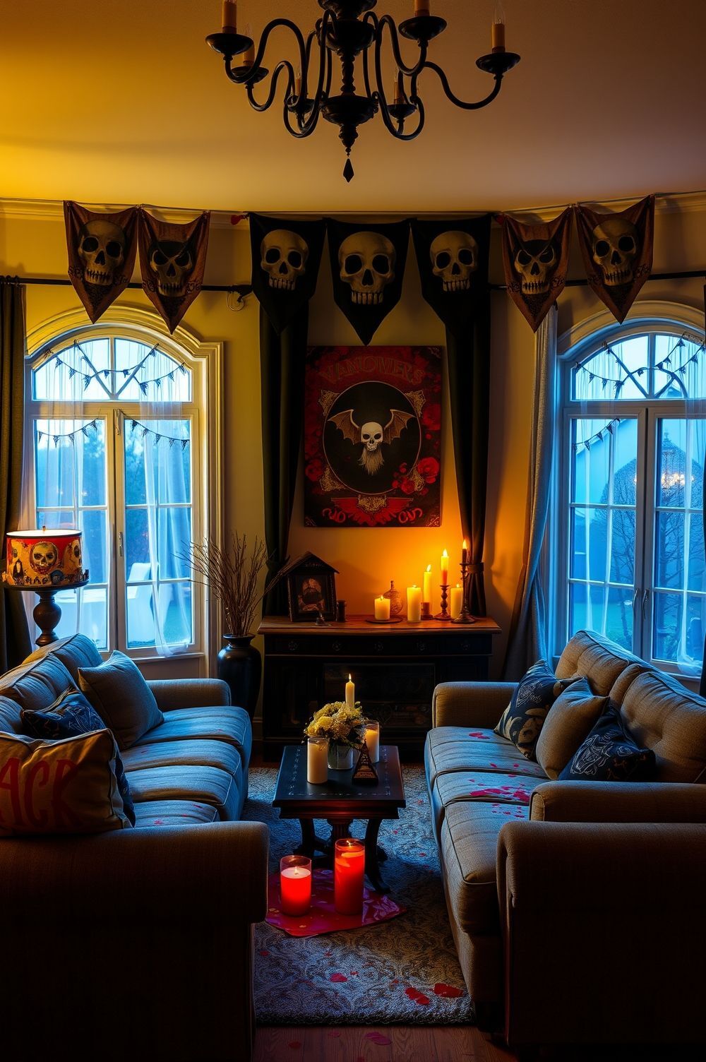 Ghoulishly Glamorous: Vampire-themed Living Room Decorations