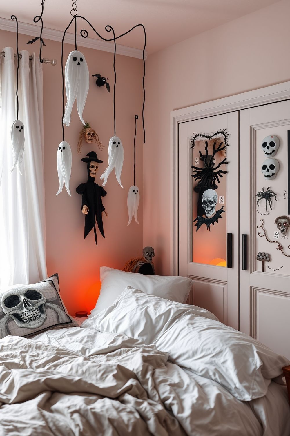 Halloween Bedroom Decorating Ideas with Fun and Creepy Accessories
