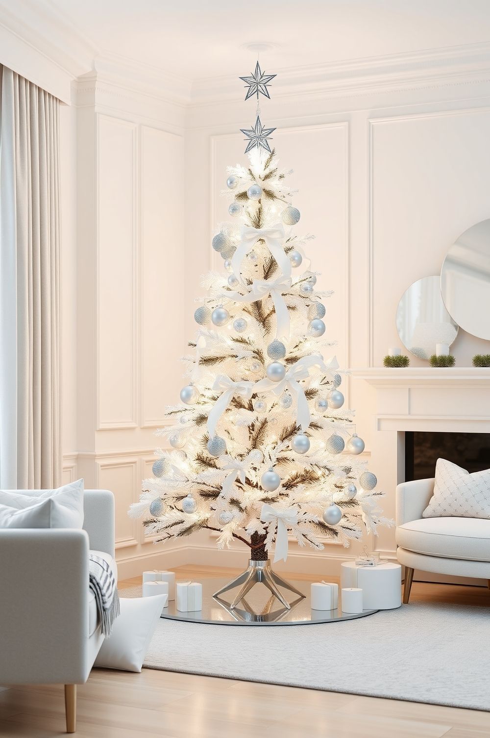Sleek and Chic: Minimalist White Christmas Tree Decorating Ideas