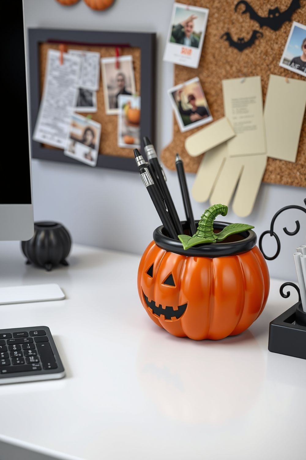 Themed Desk Organization for a Spooky Workspace