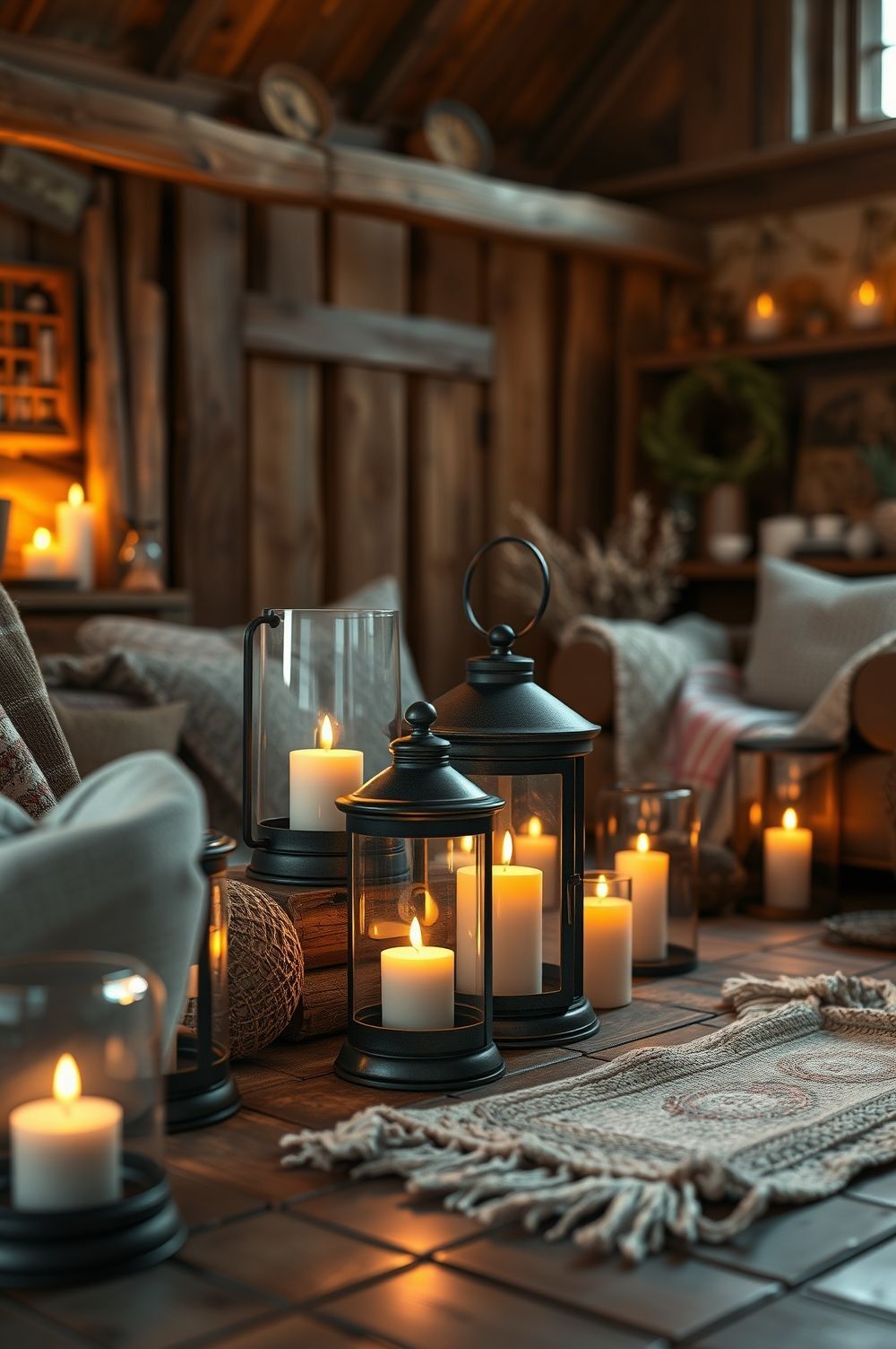 Use Candle Lanterns for a Cozy, Rustic Vibe
