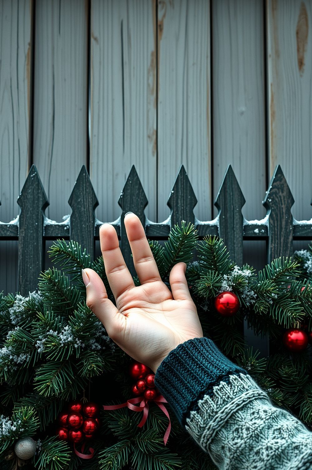 Use Nature and Greenery for a Classic Fence Christmas Look