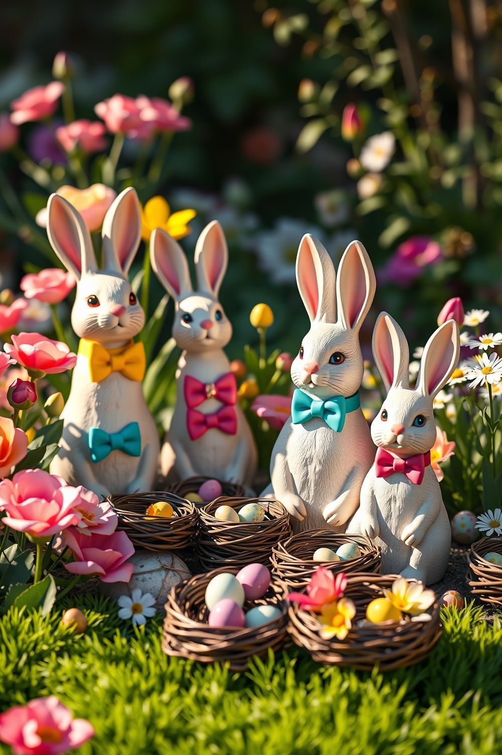 Whimsical Garden Bunny Finds and Statues