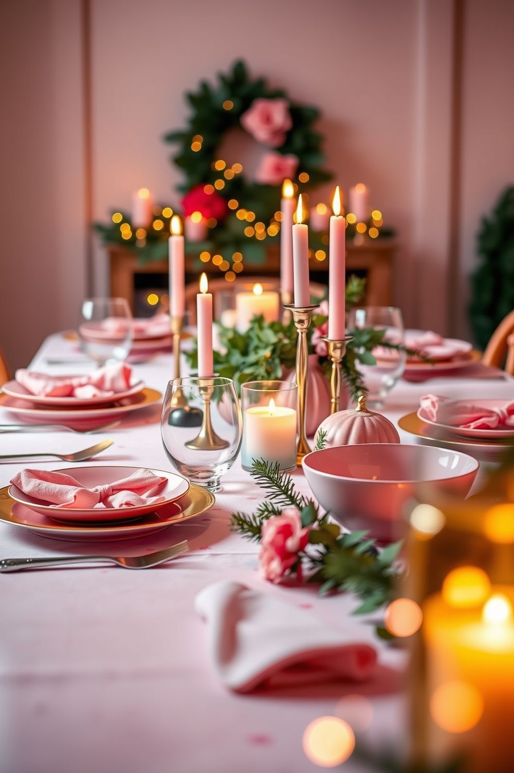 Adding Pink Accents to Your Holiday Table