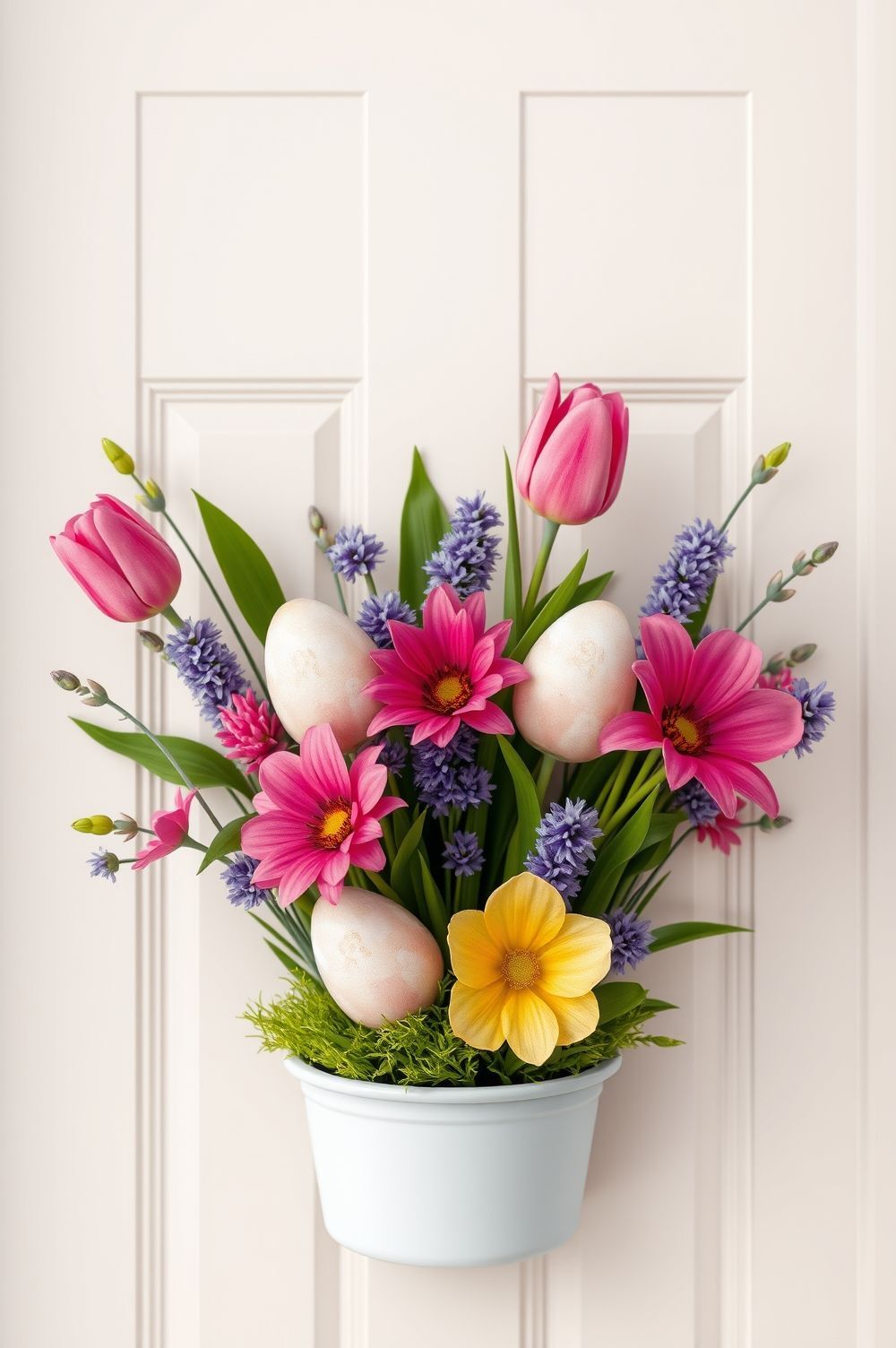 Bright and Cheerful Easter Door Arrangements