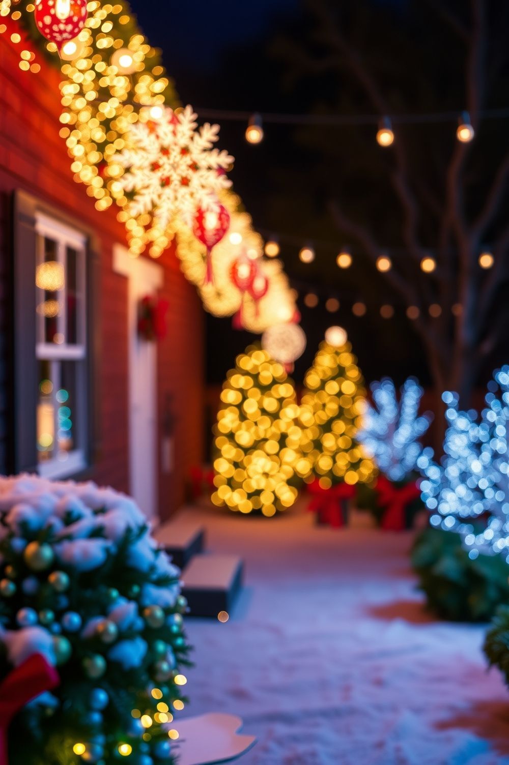 Bright Lights and Glittering Decorations for Your Backyard Christmas Decorating Ideas