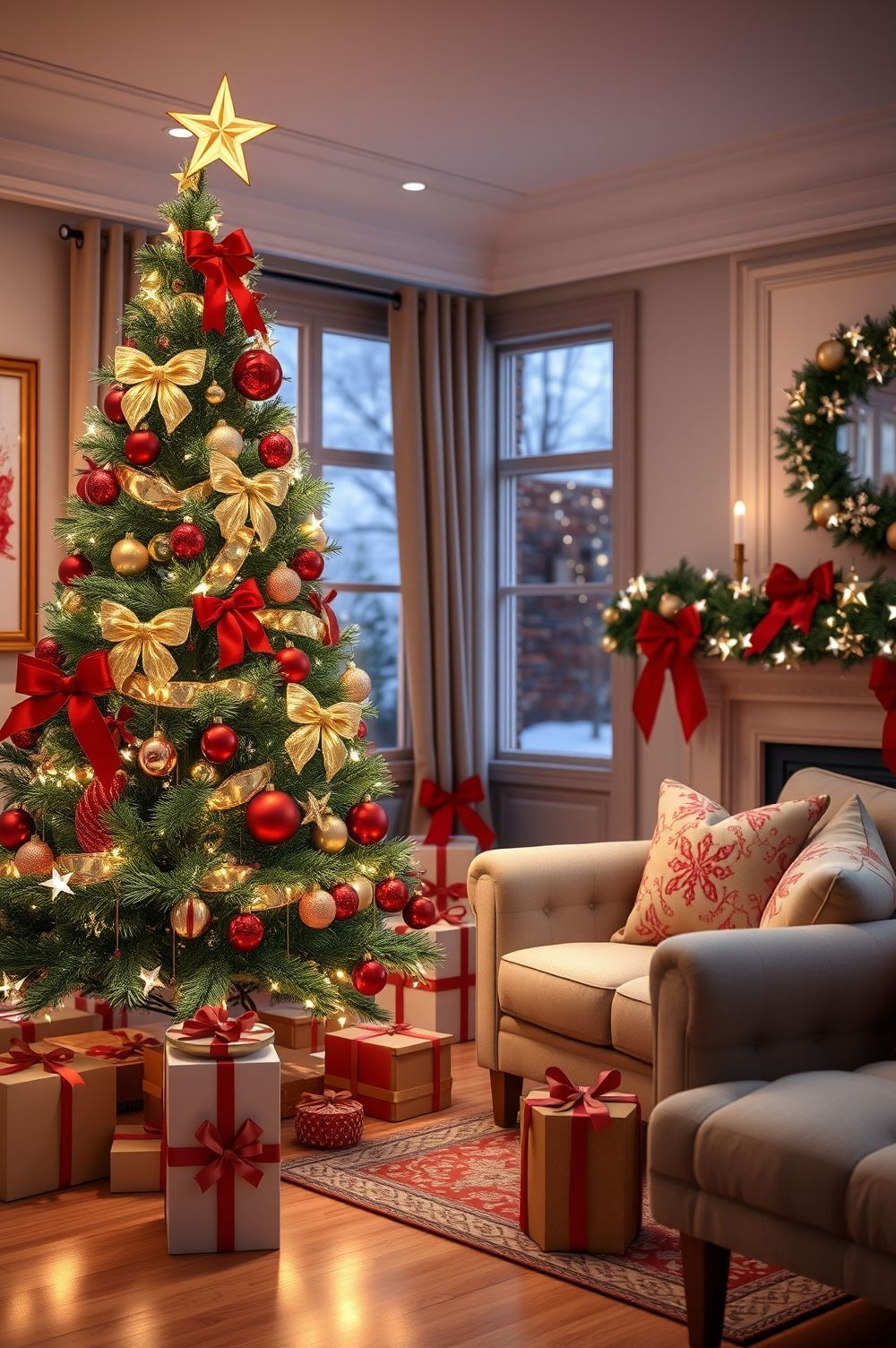 Classic Red and Gold Decorations That Shine