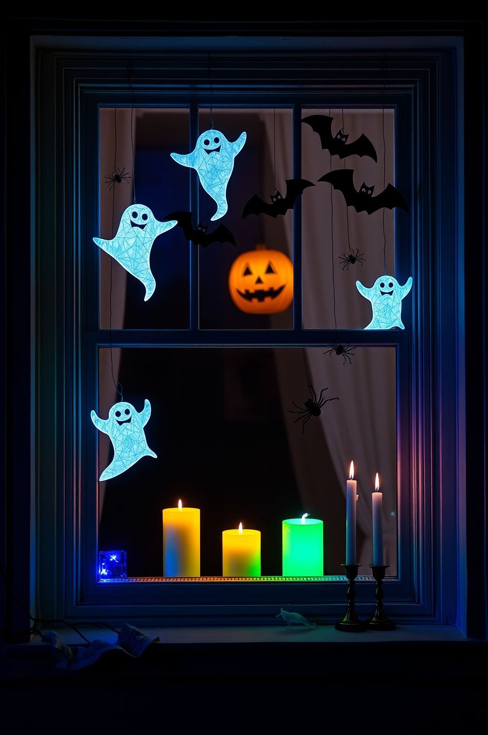 Creative Window Decorations Using Halloween Store-Bought Items