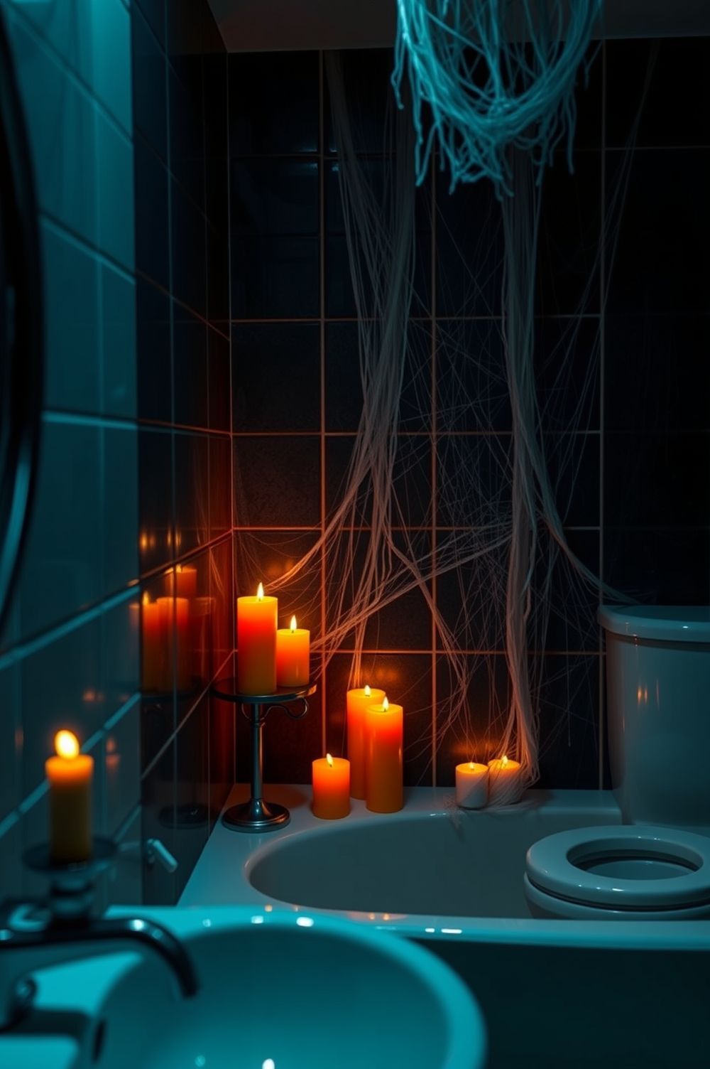 Creepy Lighting Tricks for a Haunted Bathroom Effect