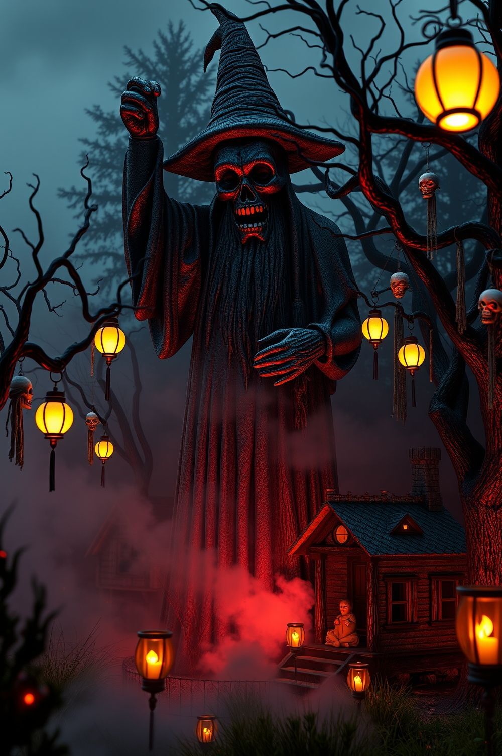 Creepy Witch Doctor Yard Art and DIY Props