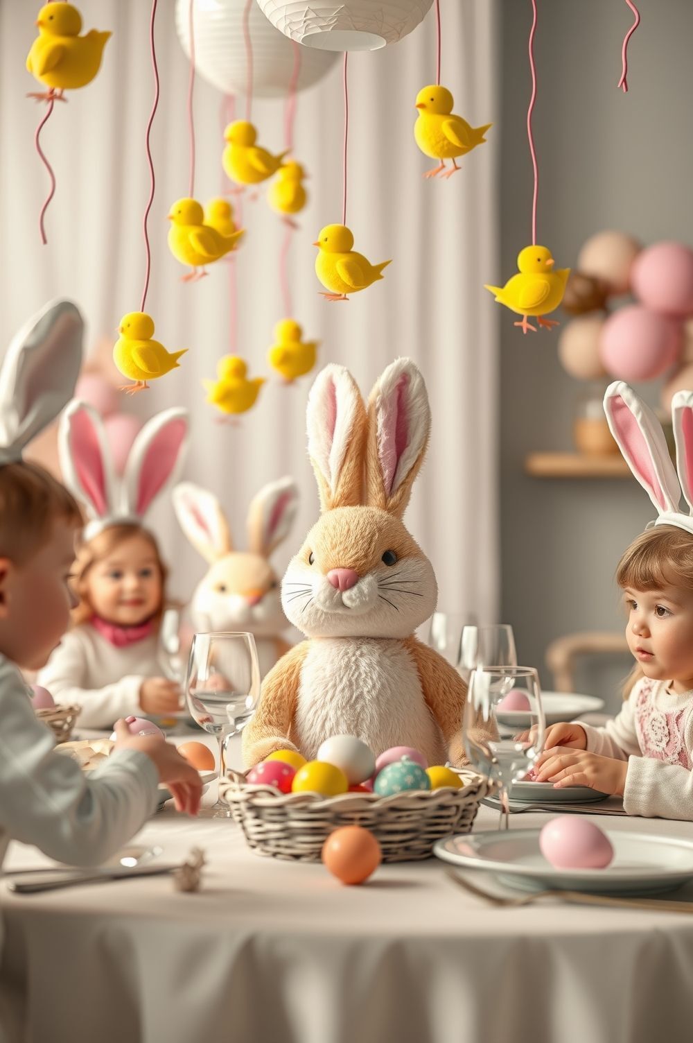 Decorate with Whimsical Easter Bunny and Chicks