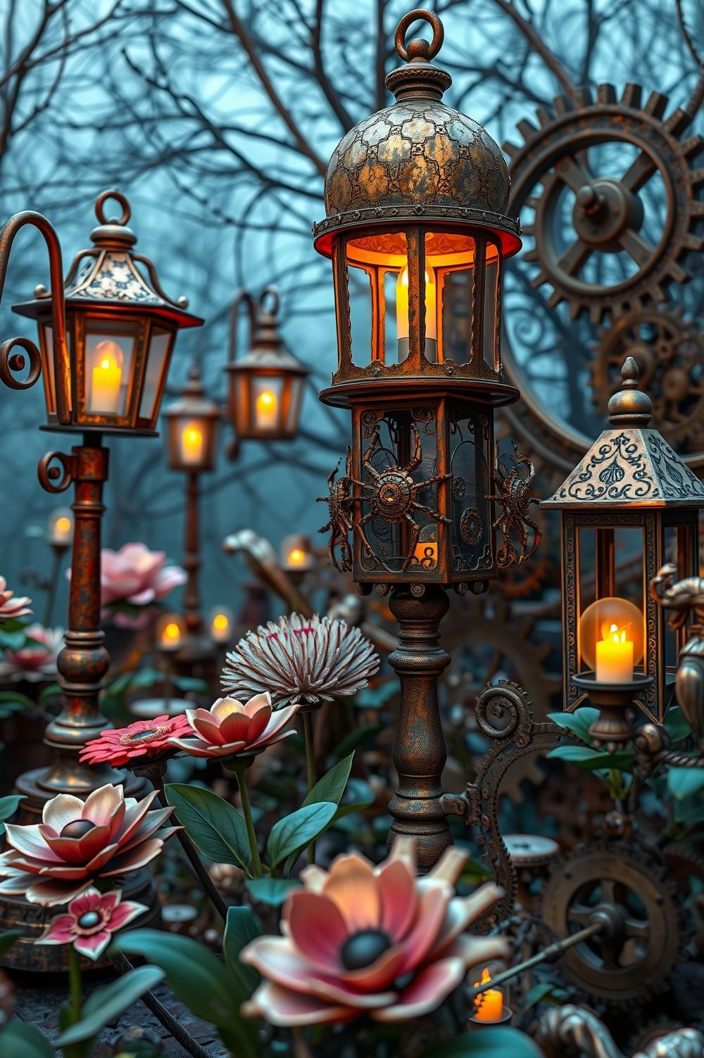 Designing a Victorian Gears Haunted Garden with Halloween Steampunk Decorating Ideas