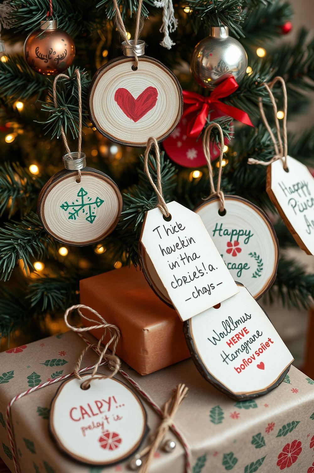 DIY Ornaments and Gift Tags Using Wood Slices