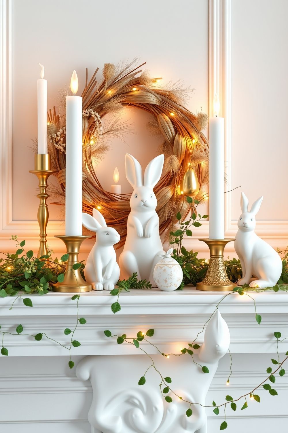 Elegant and Classic Easter Mantel Decorating Ideas