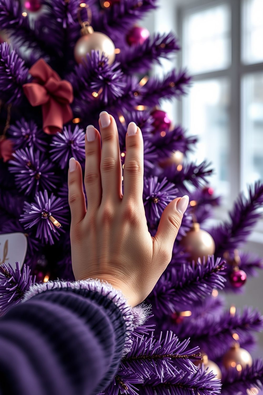 Finishing Touches for a Stunning Purple Christmas Tree