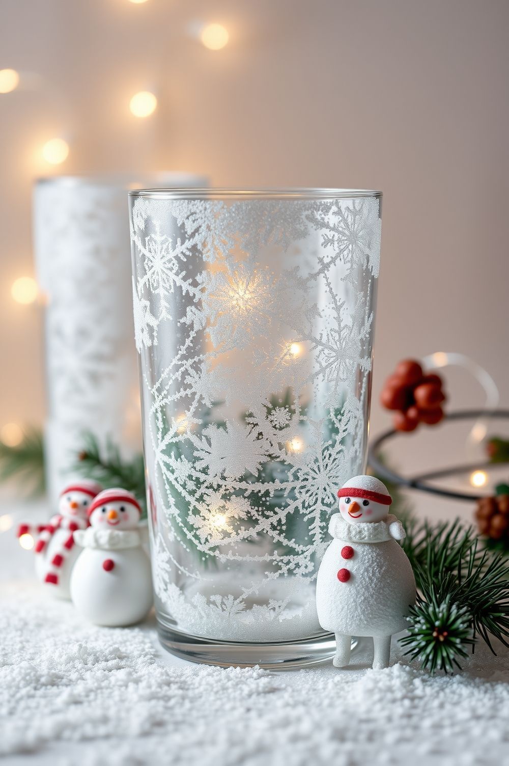 Frosted Glass Vases for a Winter Wonderland Effect