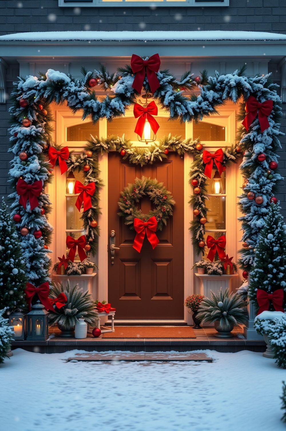 Layered Garland Magic for a Festive Front Porch