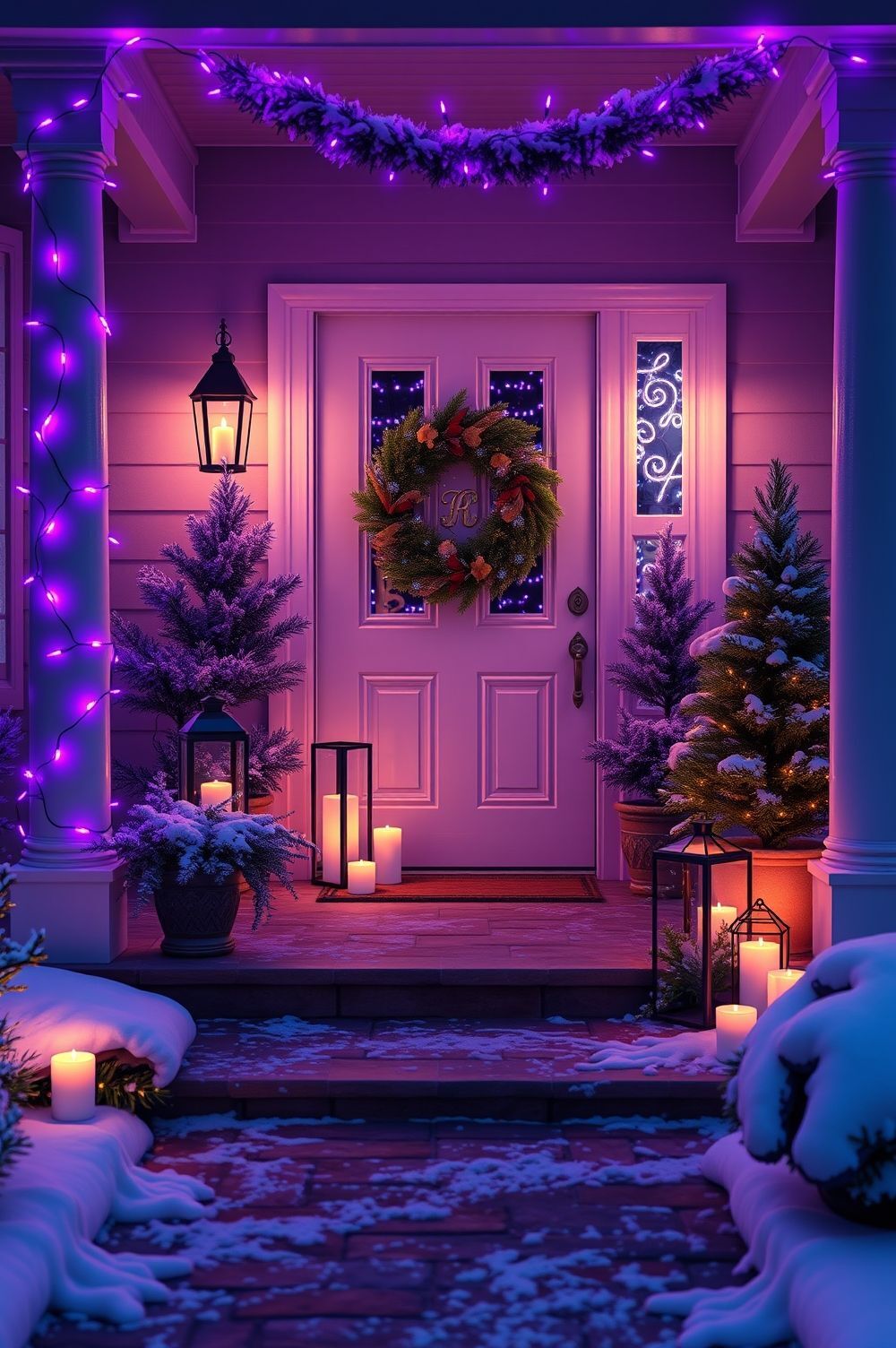 Purple Lights and Accents for a Magical Holiday Look