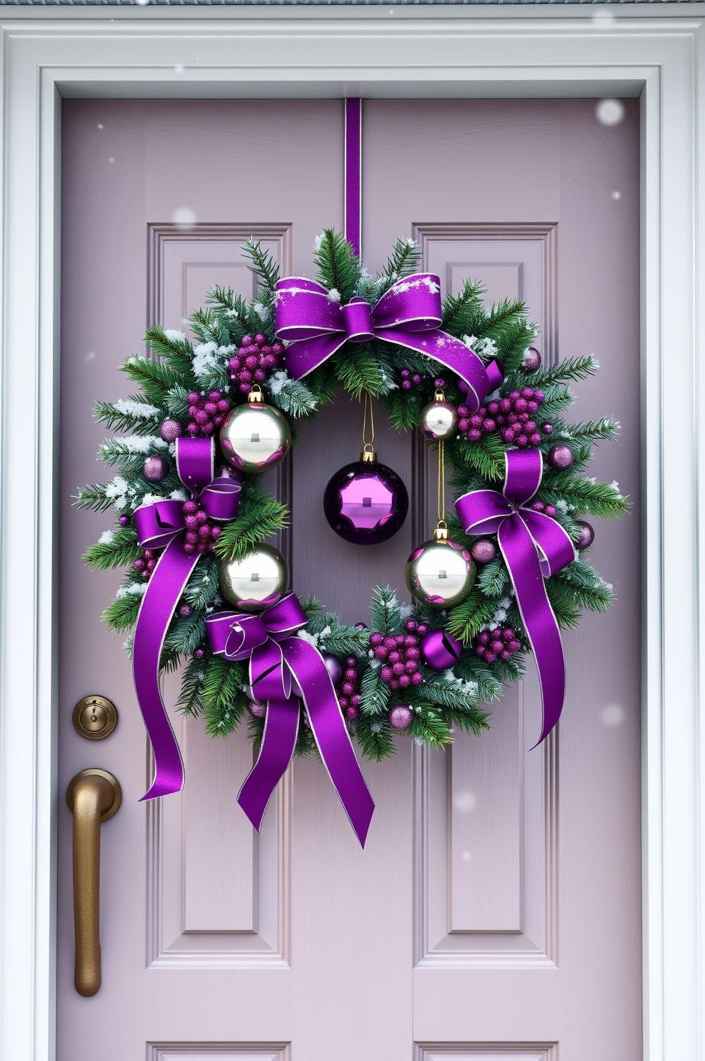Purple Themed Holiday Wreaths and Garlands