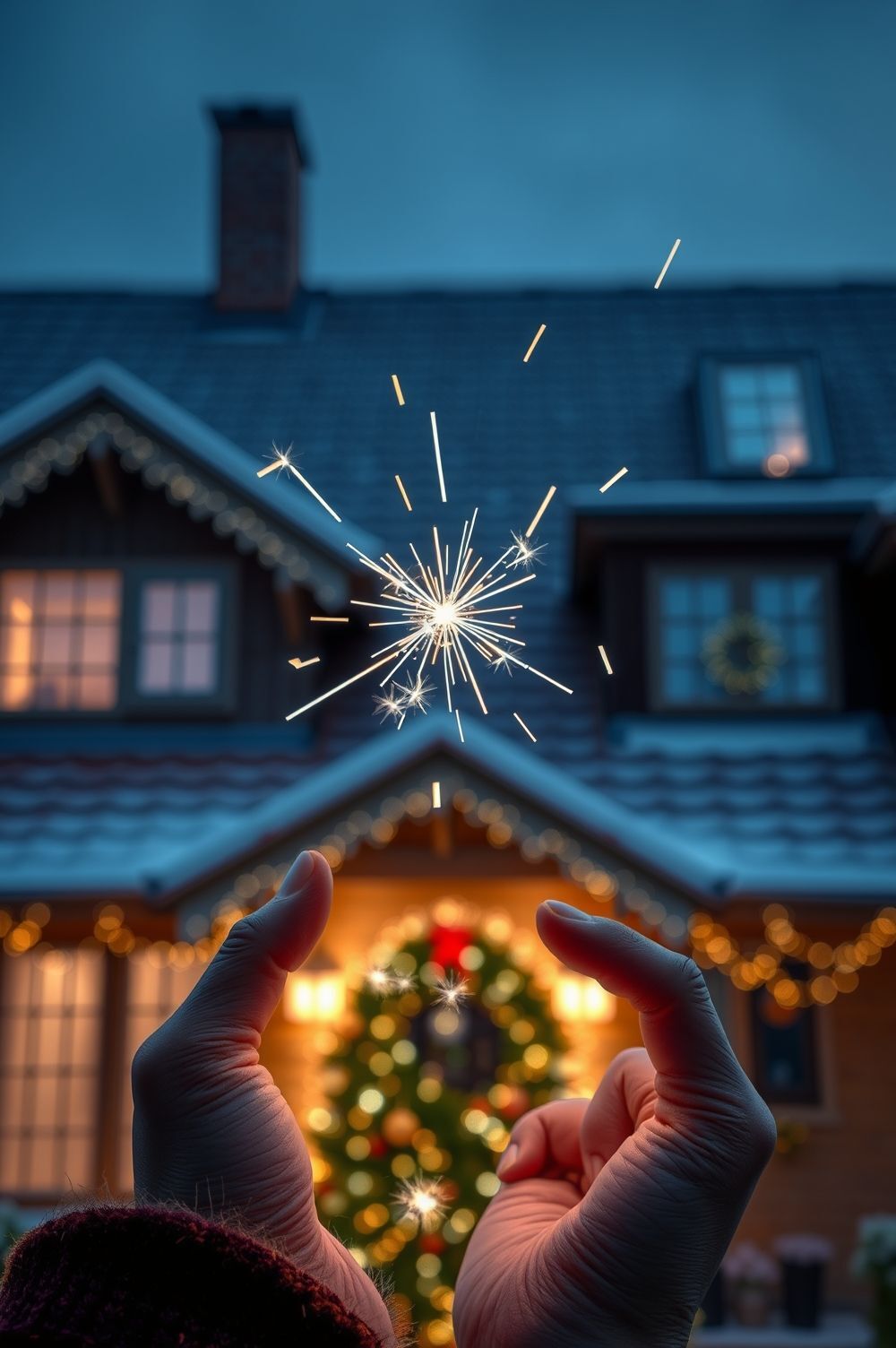 Sparkling Light Displays for Roof Christmas Decorating Ideas