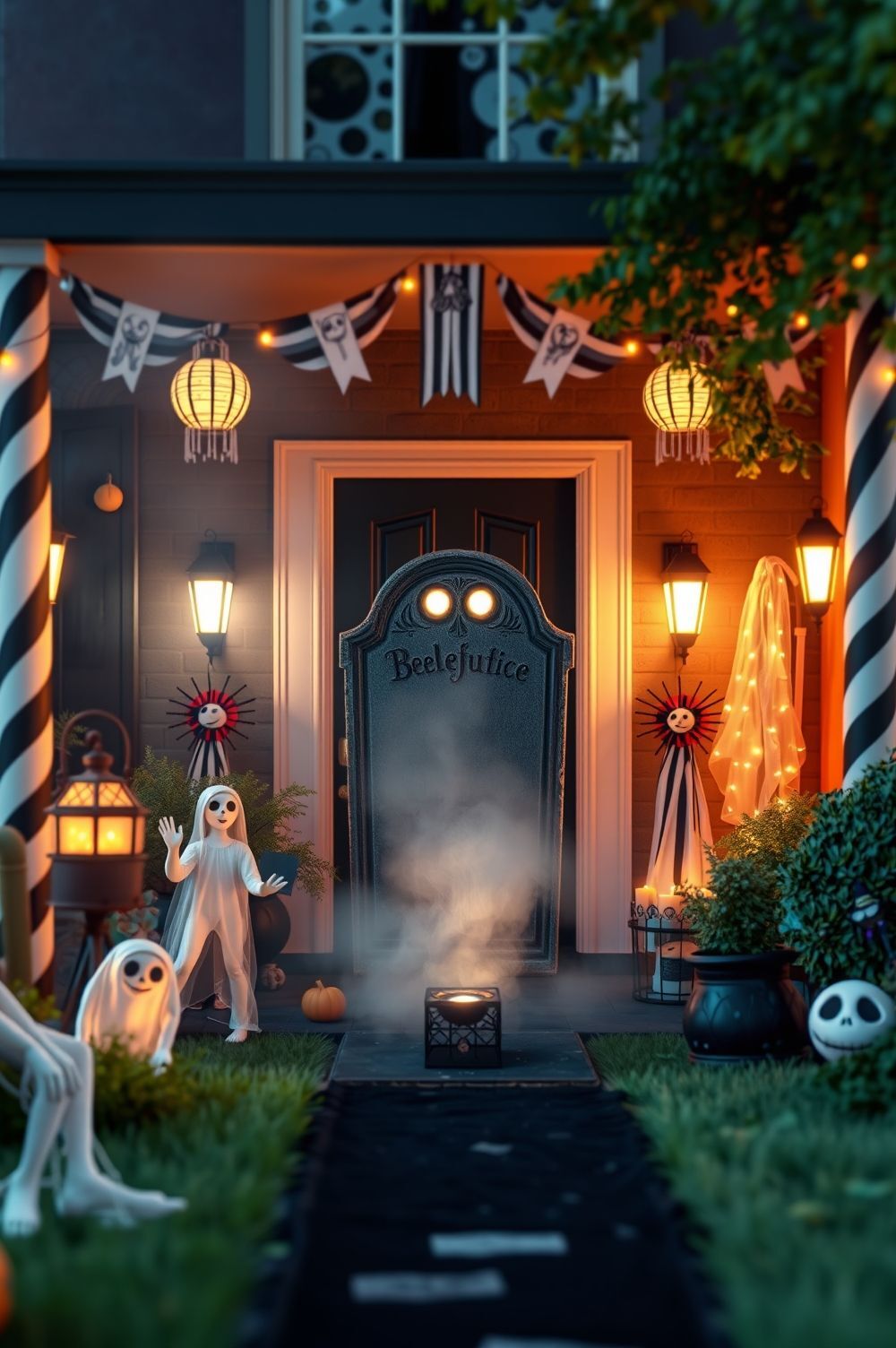 Spooky Beetlejuice Entrance Decor to Greet Your Guests
