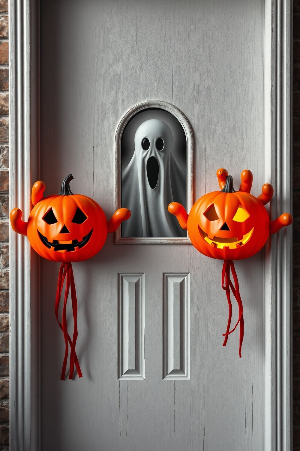 Spooky Halloween Door Decorations with Ghosts and Ghouls