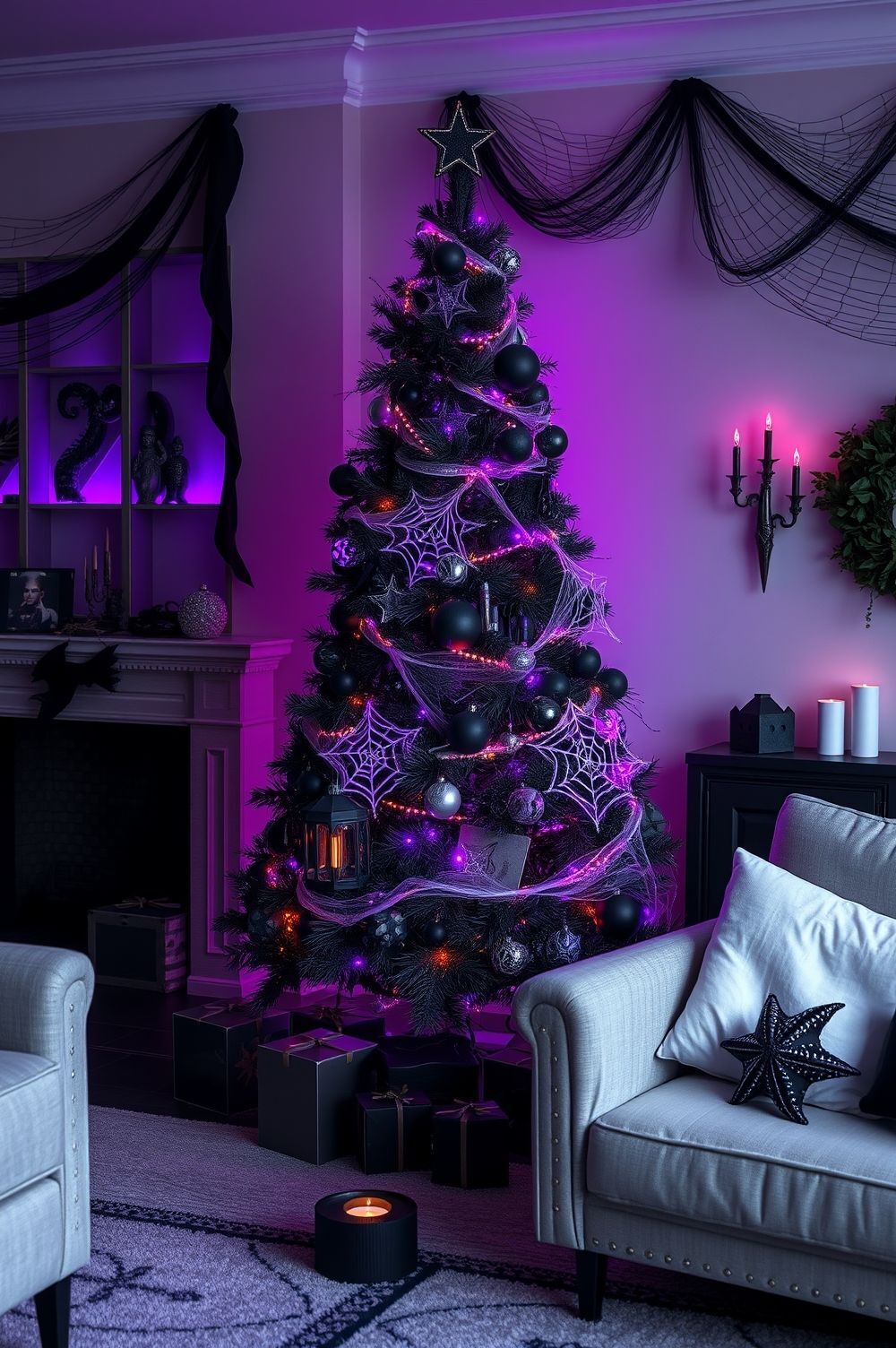 Spooky yet Stylish Black Christmas Decorations