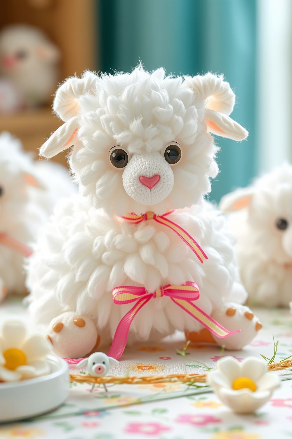 The Classic Cotton Ball Lambs for Easter Decor
