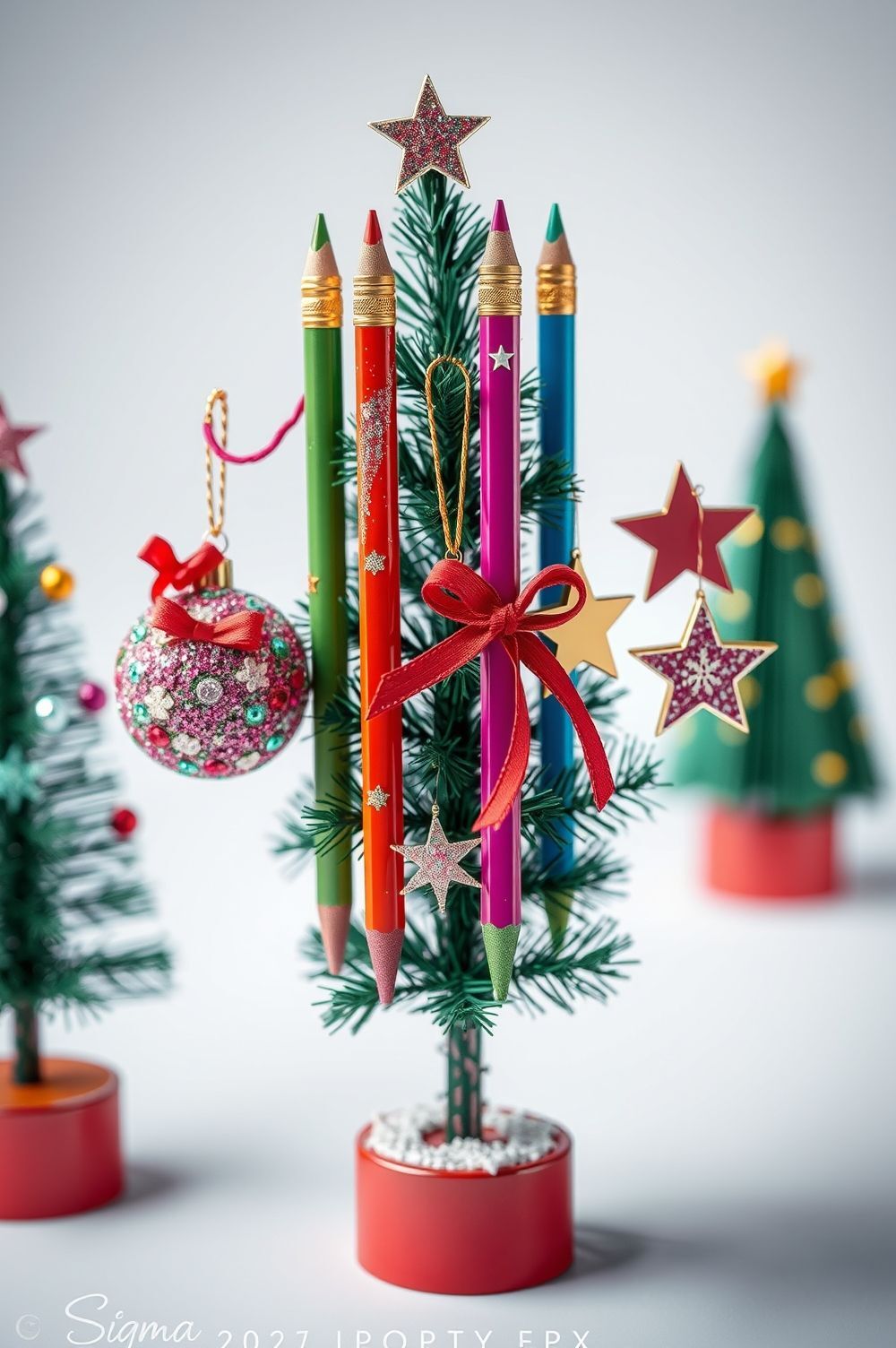 Transform Pencils into Festive Christmas Tree Ornaments