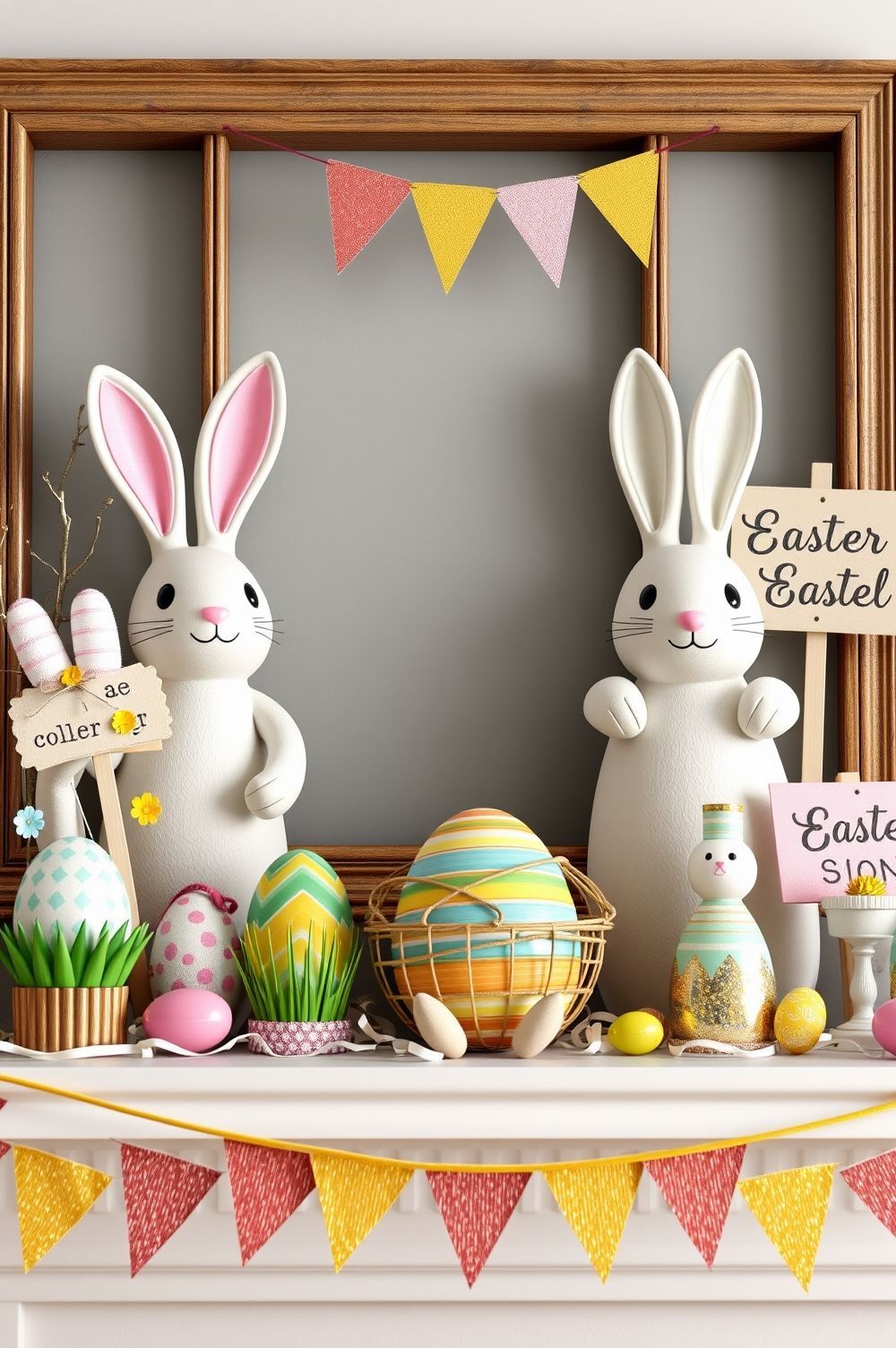 Whimsical and Playful Easter Mantel Decorating Ideas