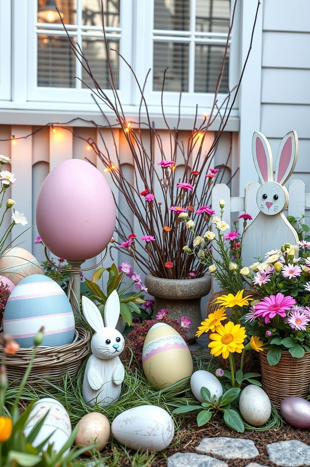 Whimsical Outdoor Easter Scene Creations