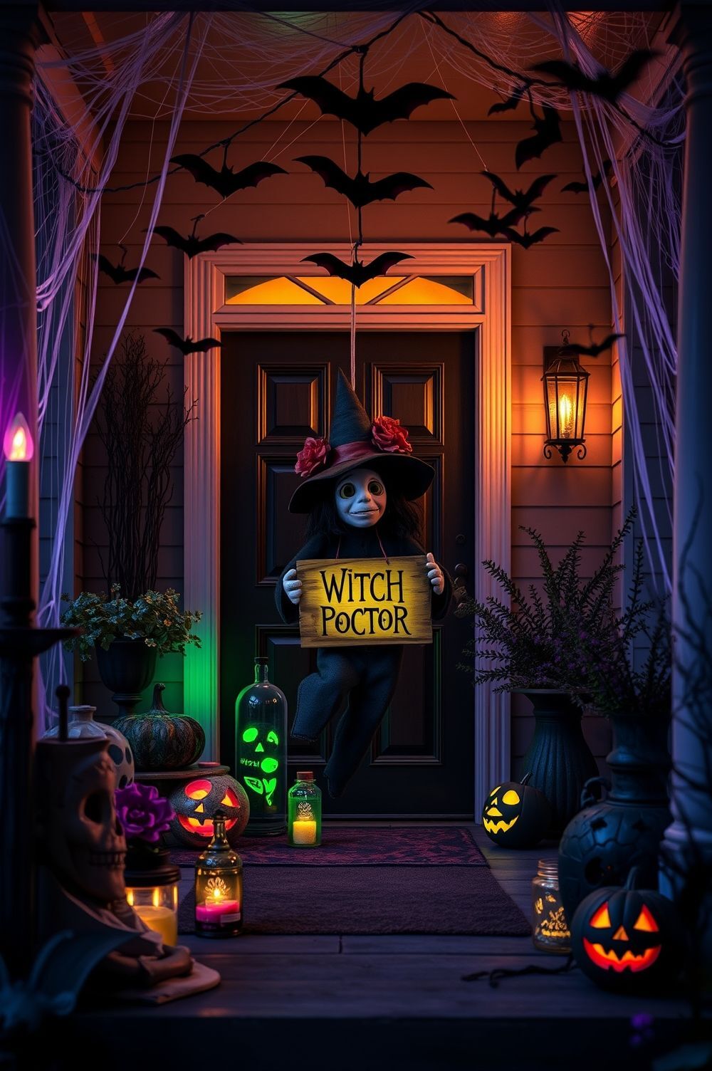 Whimsical Witch Doctor Porch Decorations